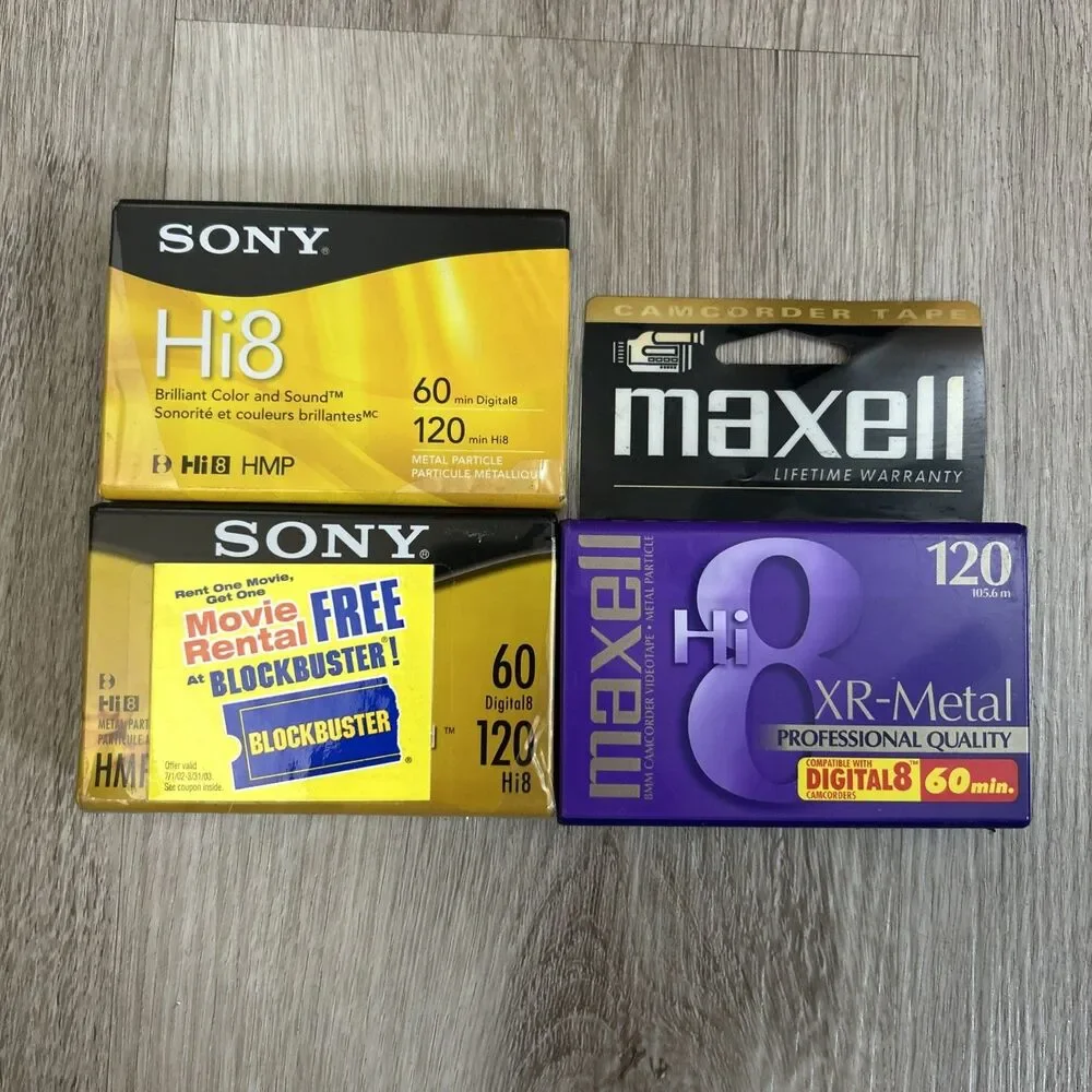 Sony Maxell HMP Hi8 Digital 8 Set of 3 NEW Video Cassette Tapes Blank 120/60